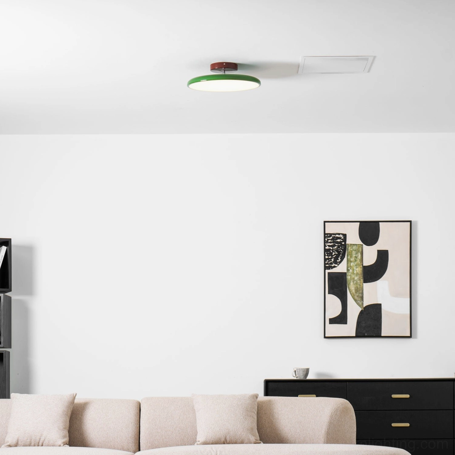 Drift lamp brown finish minimalist ceiling installation