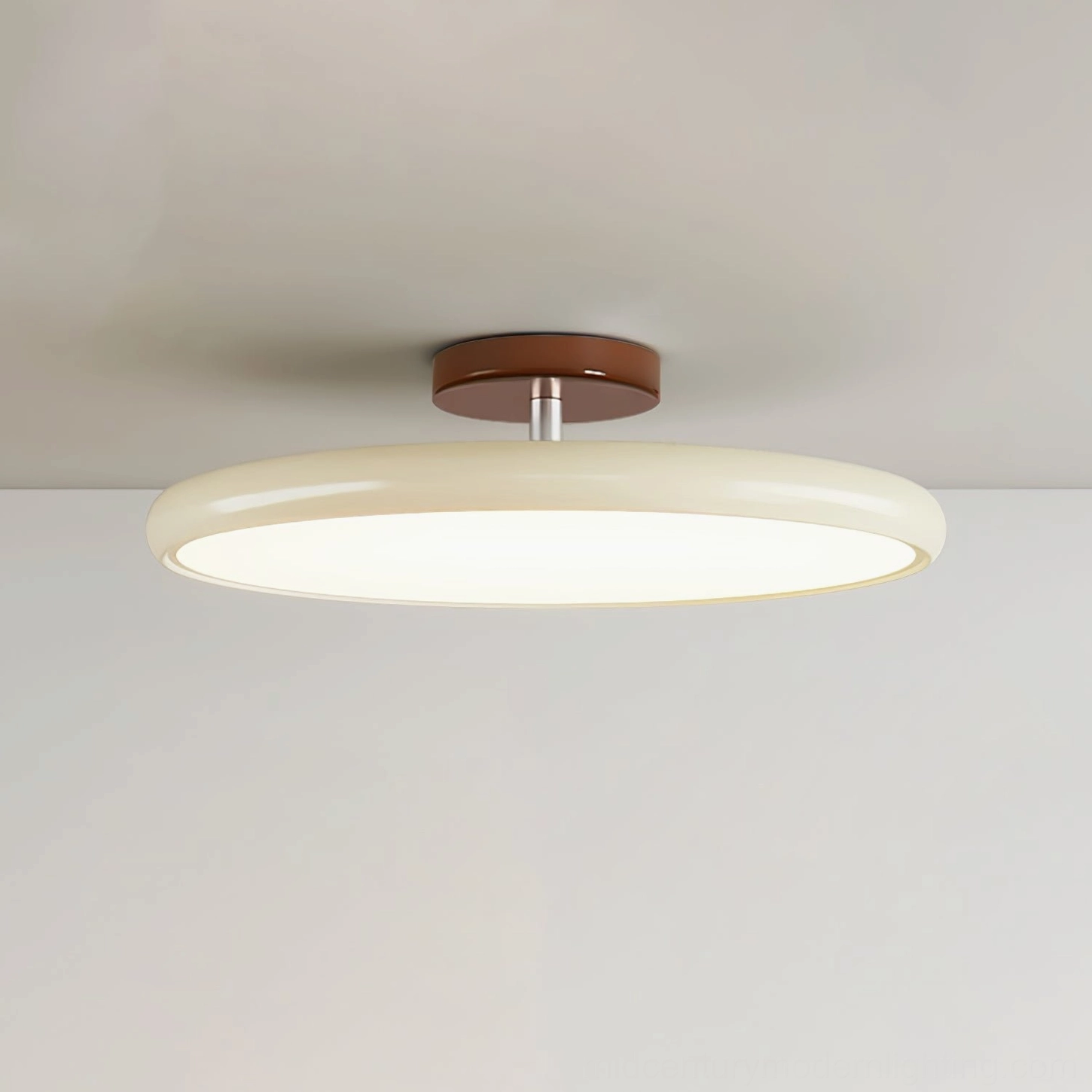 Drift modern flush mount lamp in beige color contemporary interior lighting