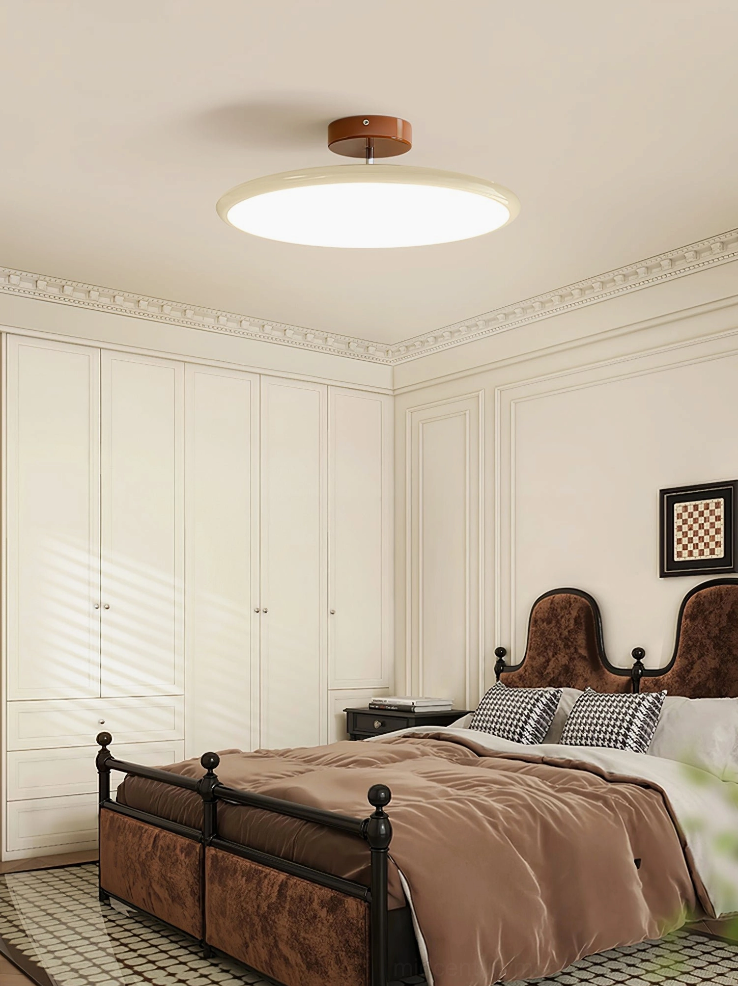 Modern adjustable disc ceiling lamp comparable style in residential interior