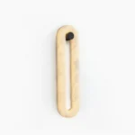 Dromo alabaster wall sconce with elongated oval loop silhouette, frontal view on pure white background
