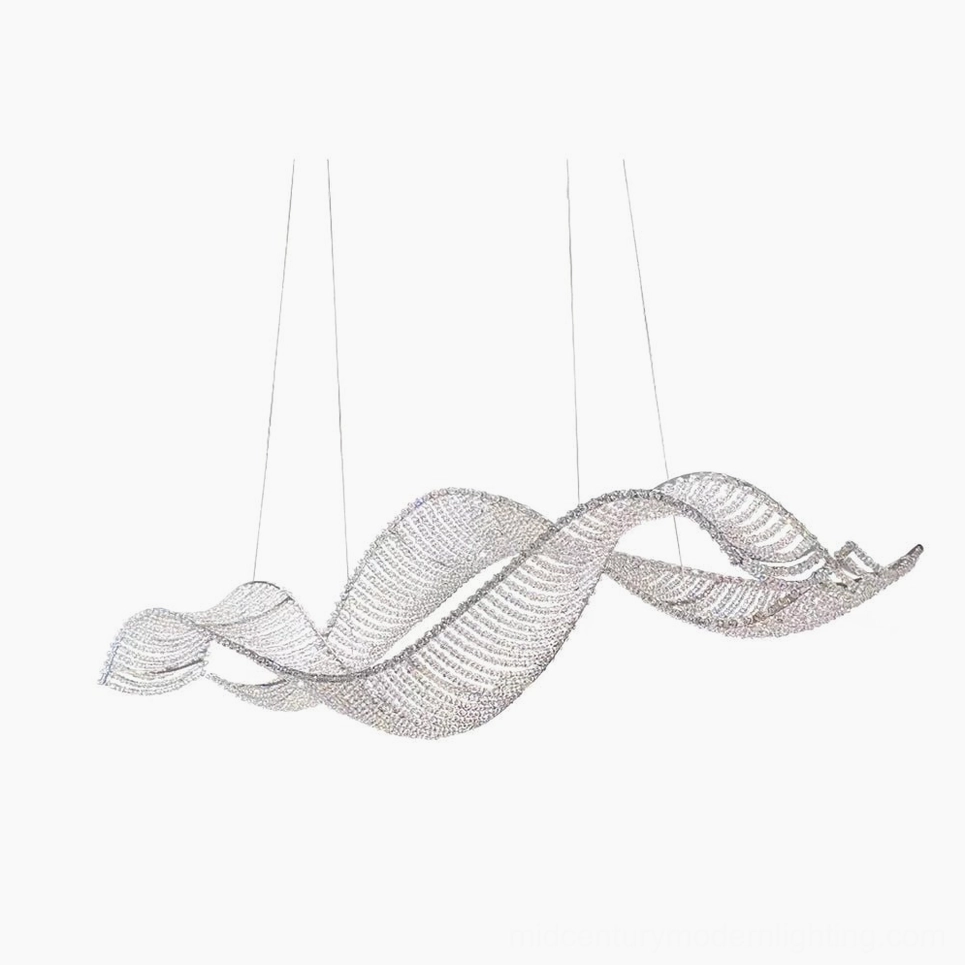 Dumini wave chandelier bi-color multicolor LED lighting control options