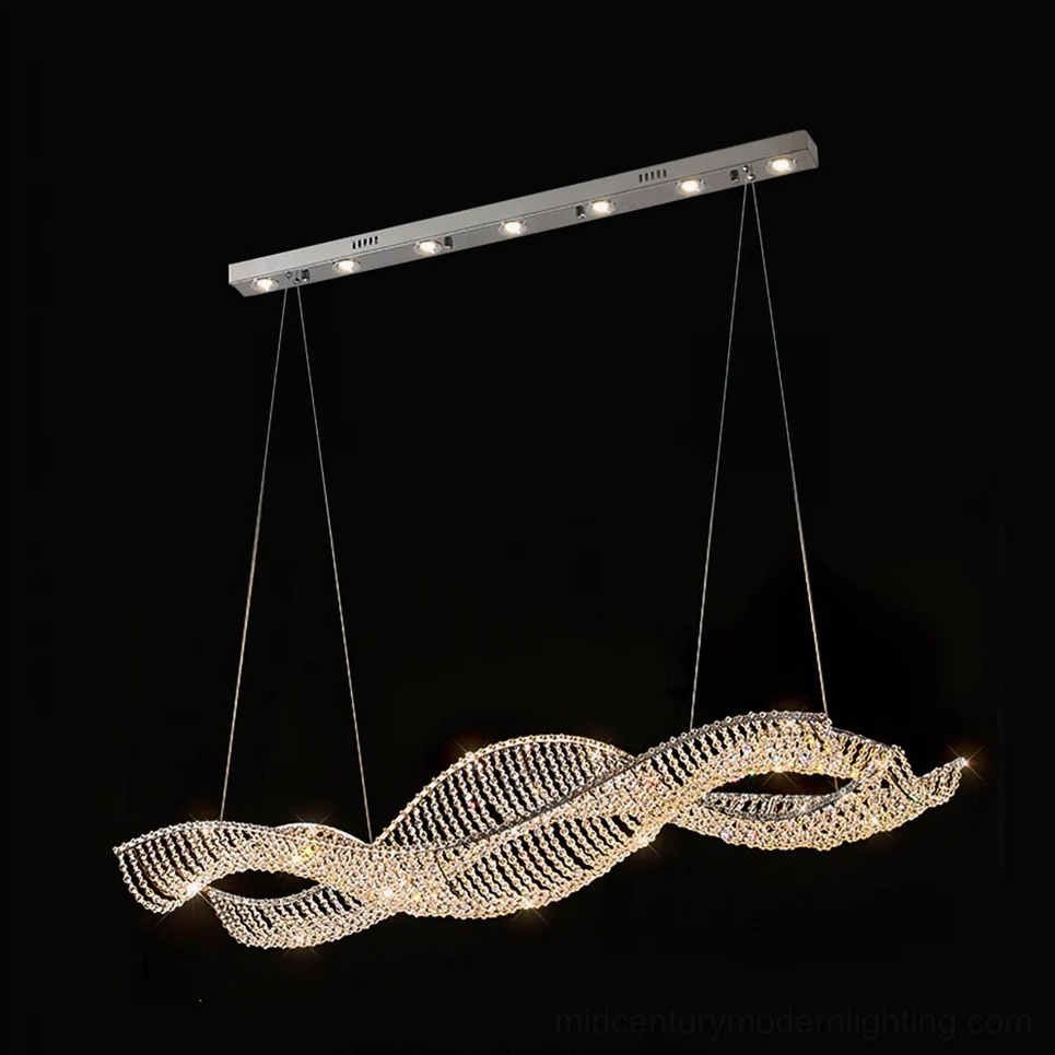 Dumini chandelier chrome finish double size luxury LED pendant light