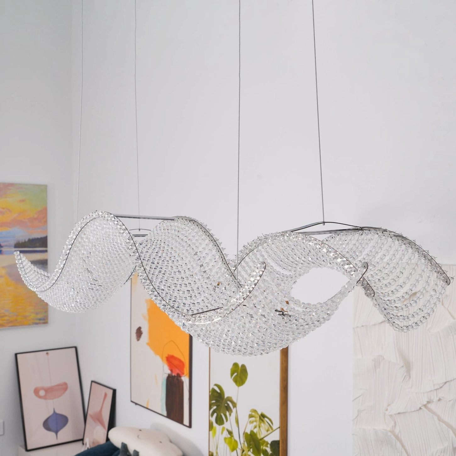 Dumini modern crystal chandelier contemporary light fixture design perspective