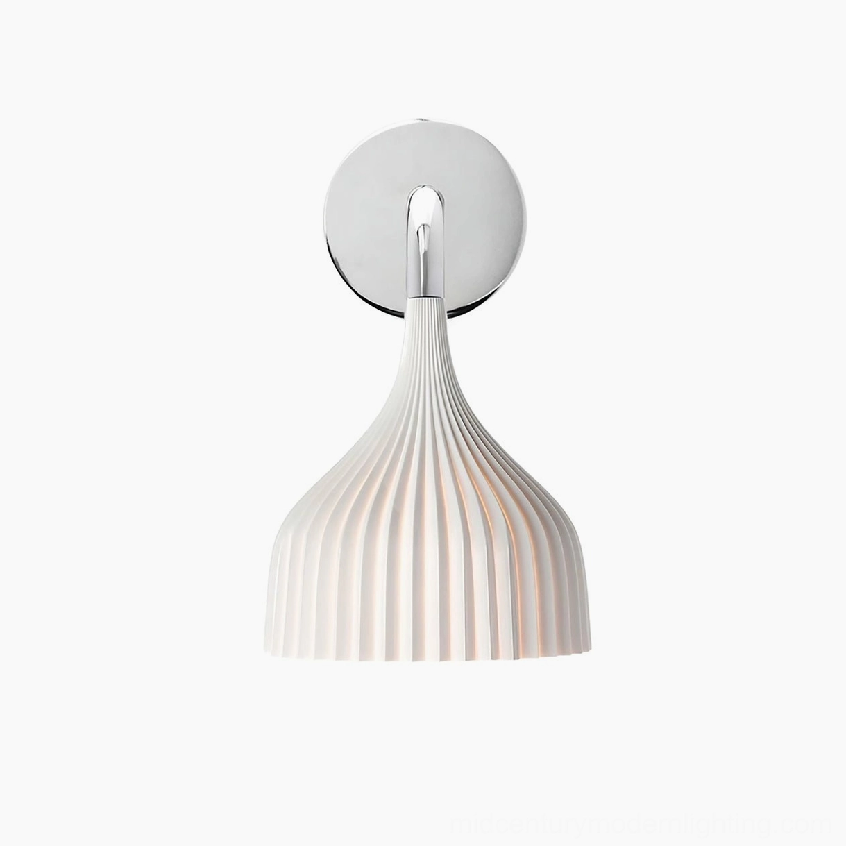 Powder room vanity lighting with mid-century modern ribbed glass wall lamp mirror accent