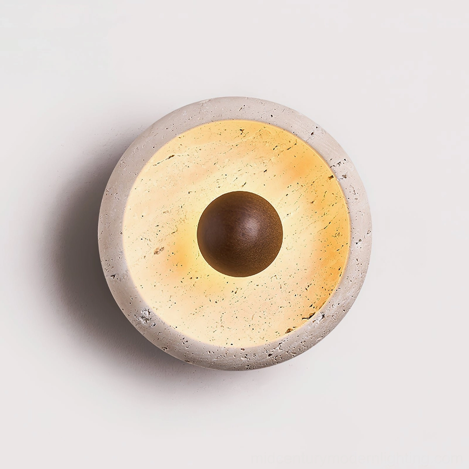 Eala travertine sculptural wall lamp wabi-sabi aesthetic design philosophy