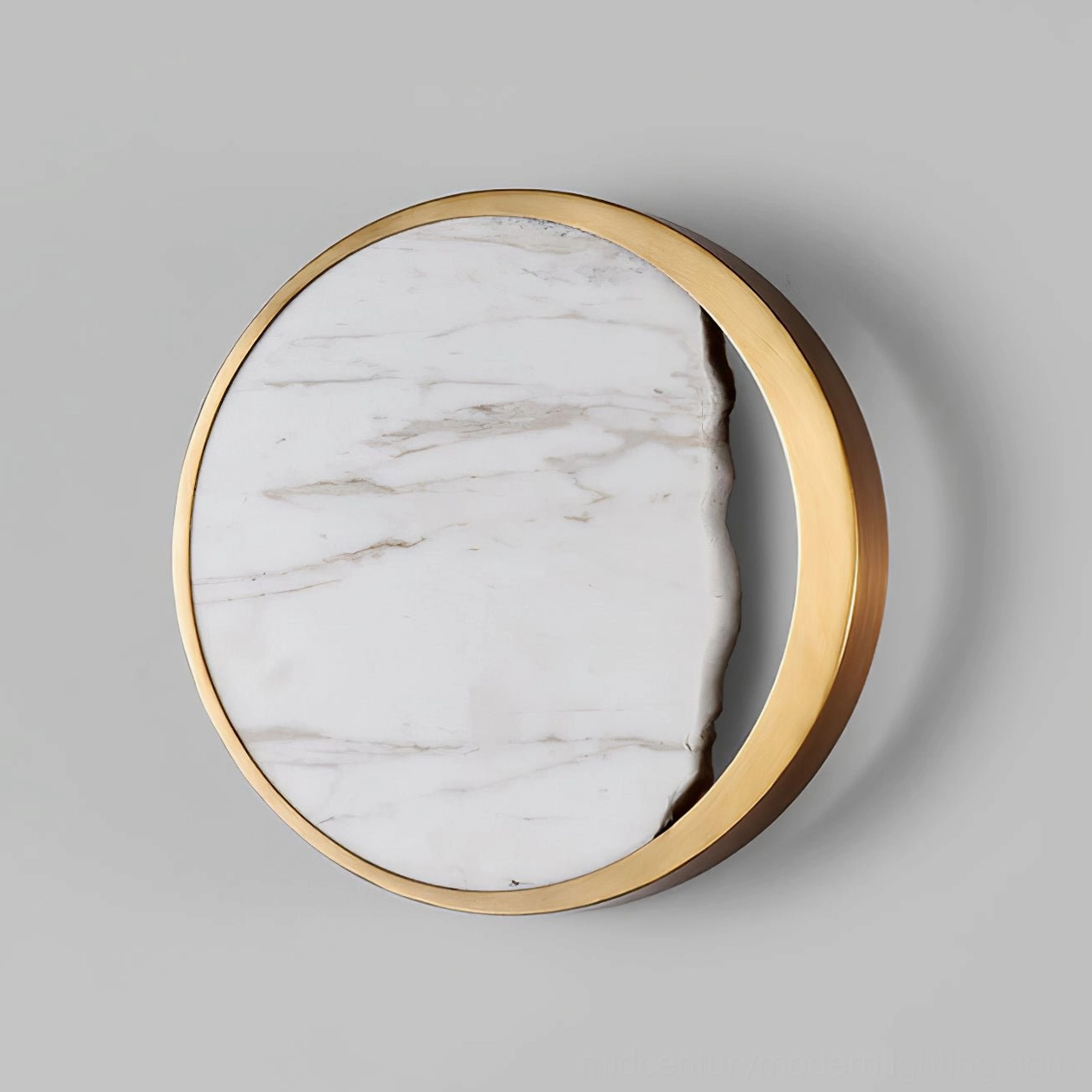 Modern Eclipse marble wall lamp styling in contemporary bedroom accent lighting application