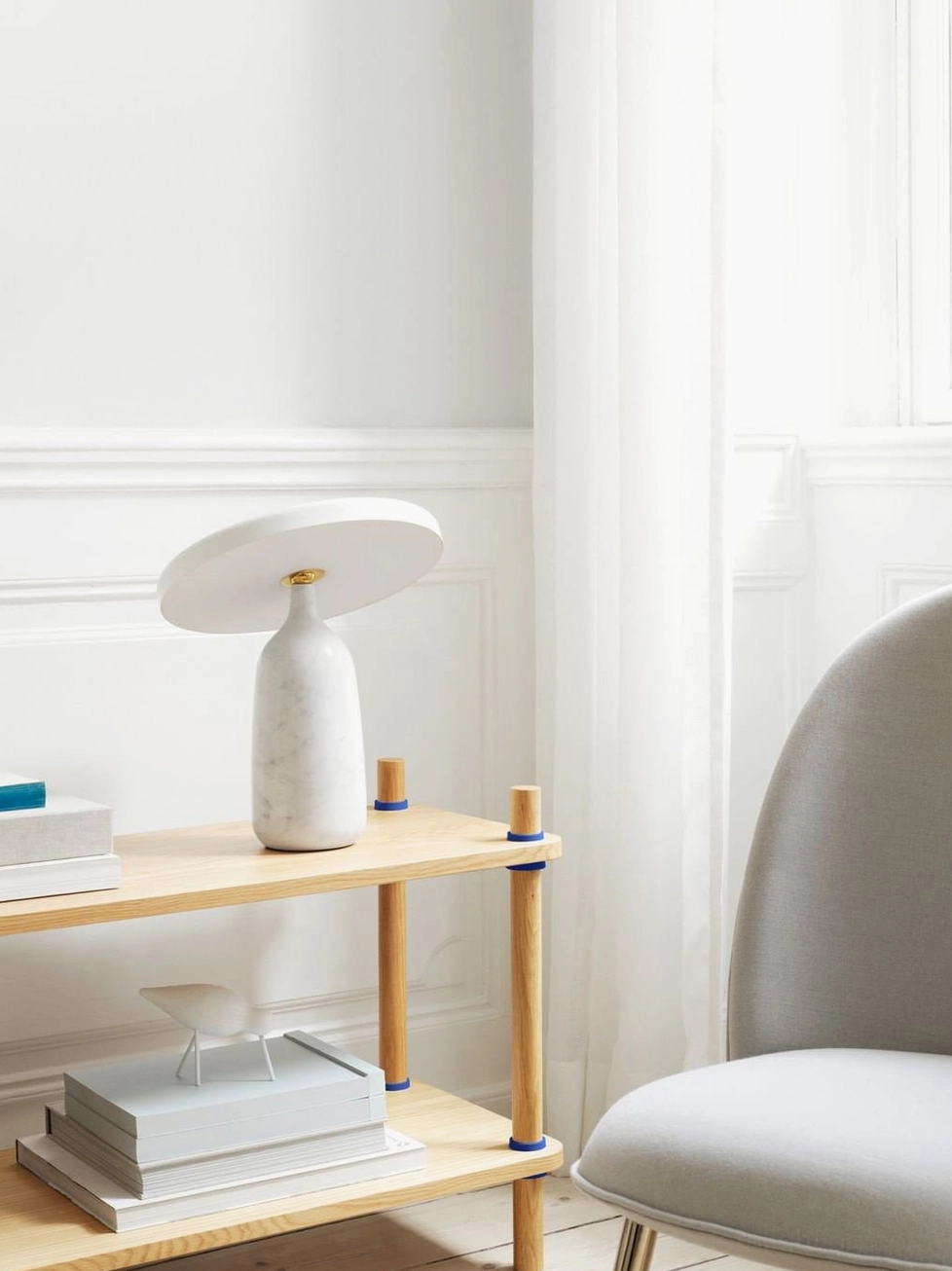 Eddy marble table lamp full product showcase with all finish options visible