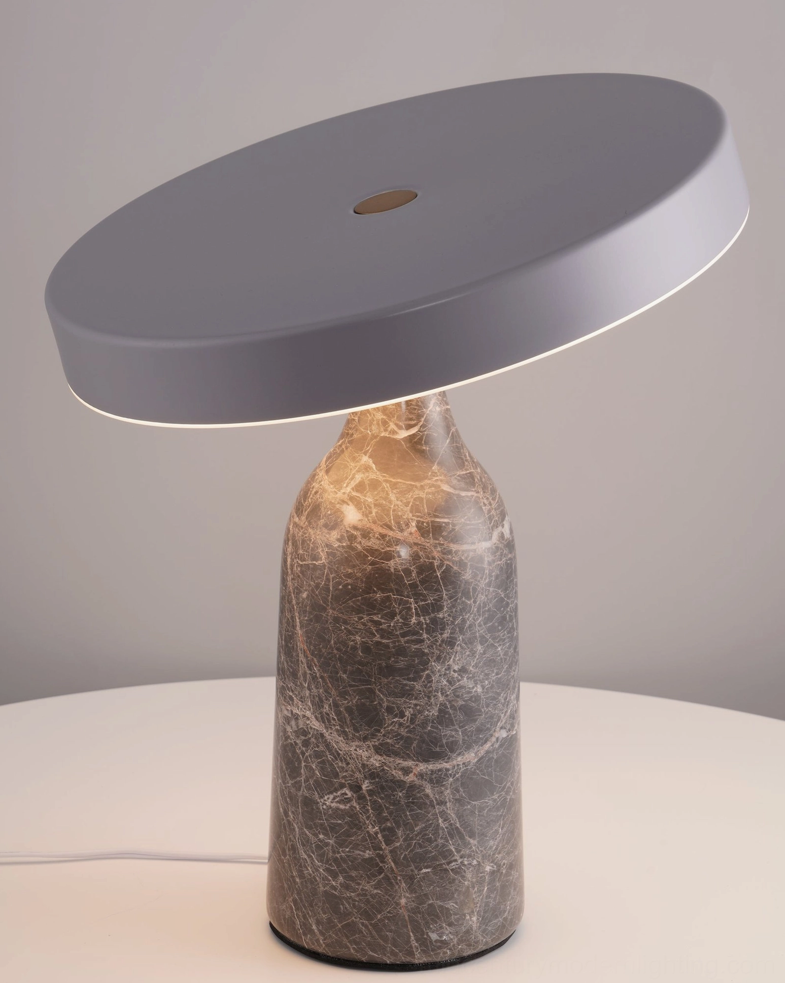 Eddy marble table lamp artisan crafted hand turned base