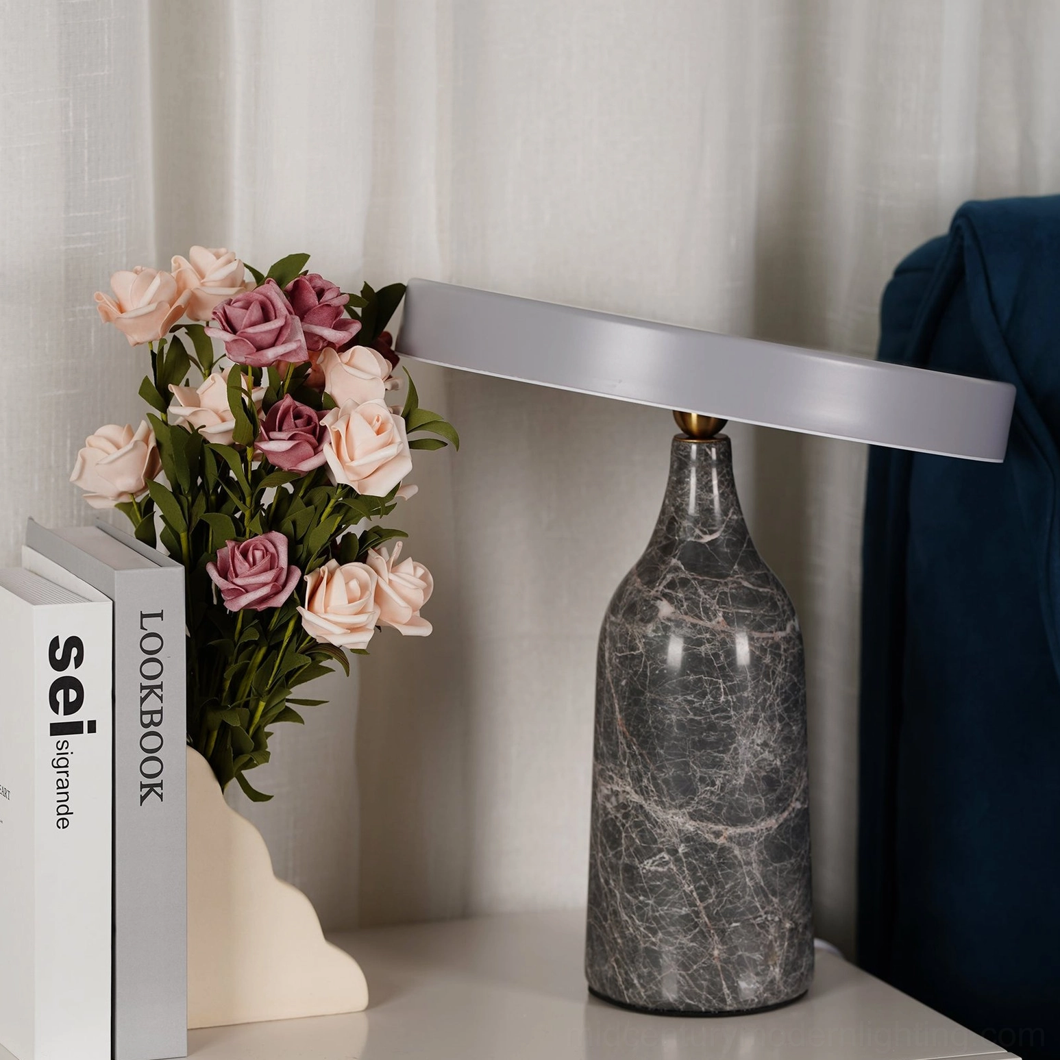 Eddy marble table lamp artistic sculptural lighting object