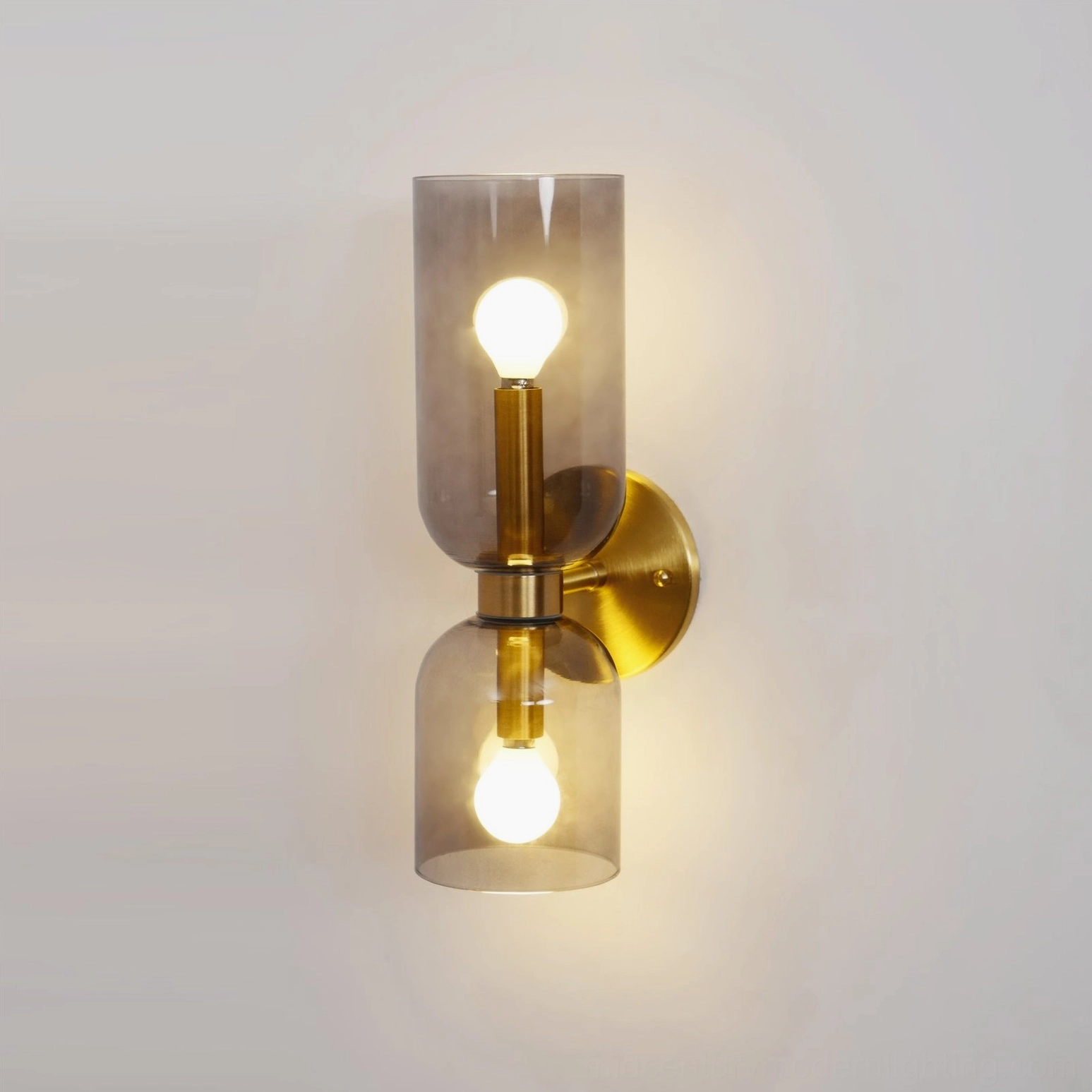 Edie blown glass wall sconce detail showing hand-crafted frosted shade with metal bracket