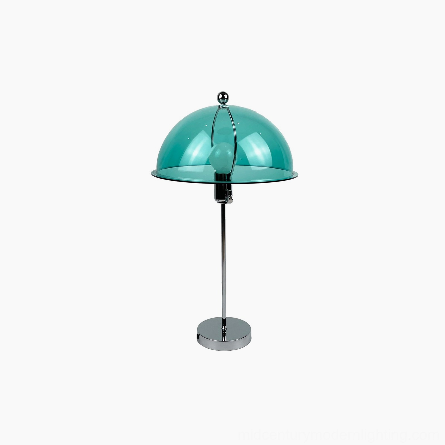 Edinburgh table lamp green sage shade on dark wood table with vintage-inspired accessories