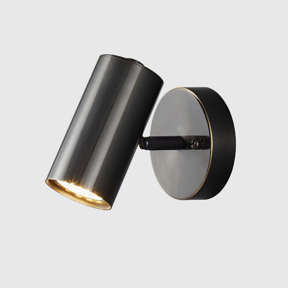 Eduard matte black wall sconce product photograph showcasing sleek cylindrical shade