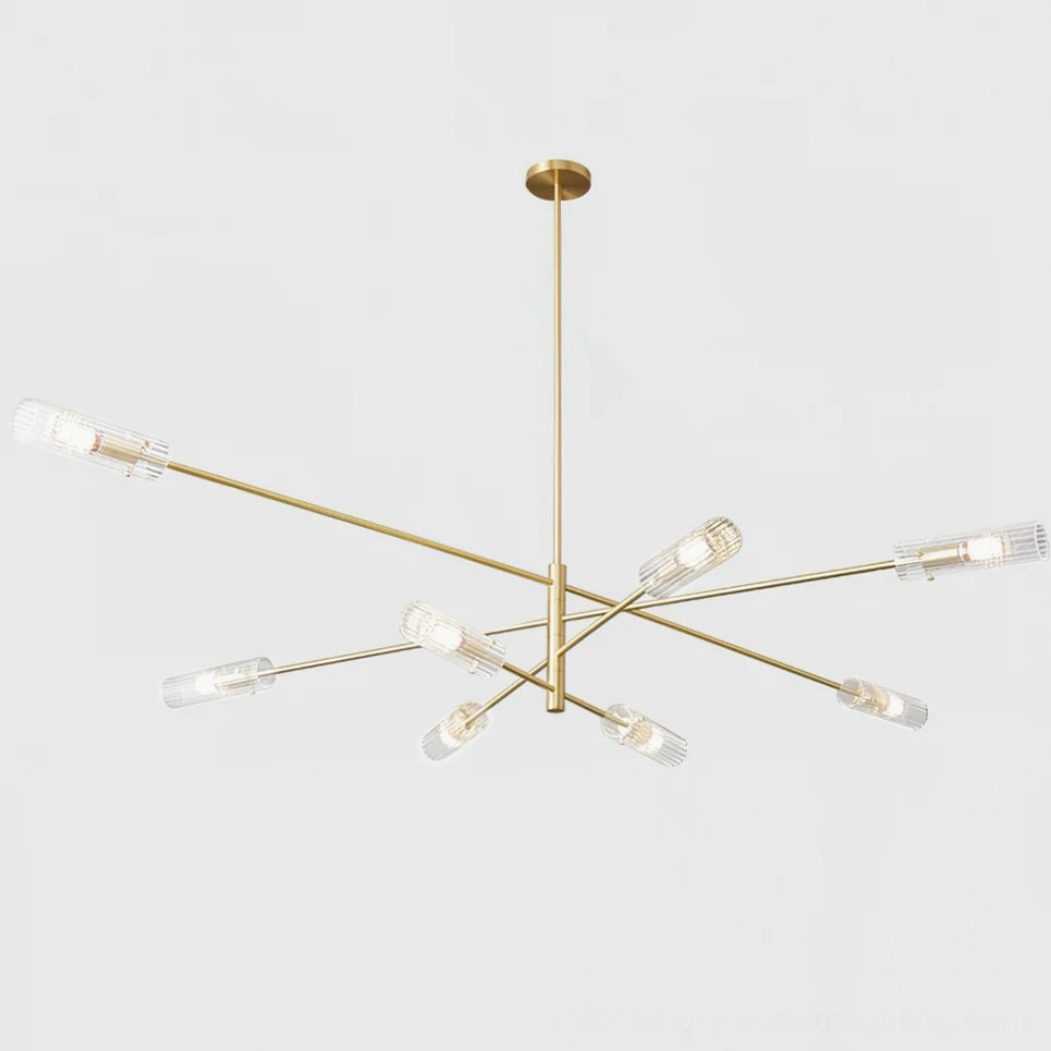 Eight head Jordy sputnik chandelier black smoke gray finish contemporary modern