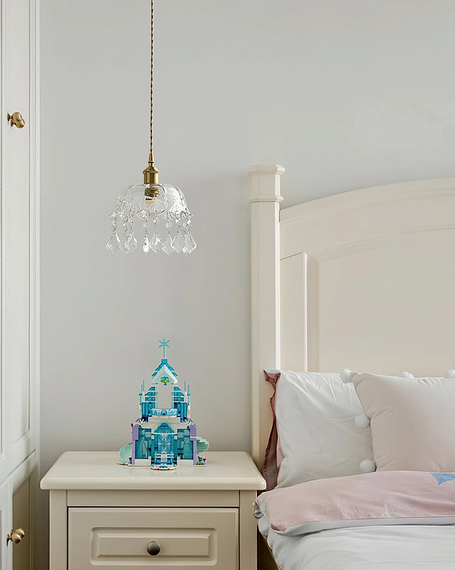 Elegant crystal glass jewel pendant light, bohemian vintage home decor inspiration
