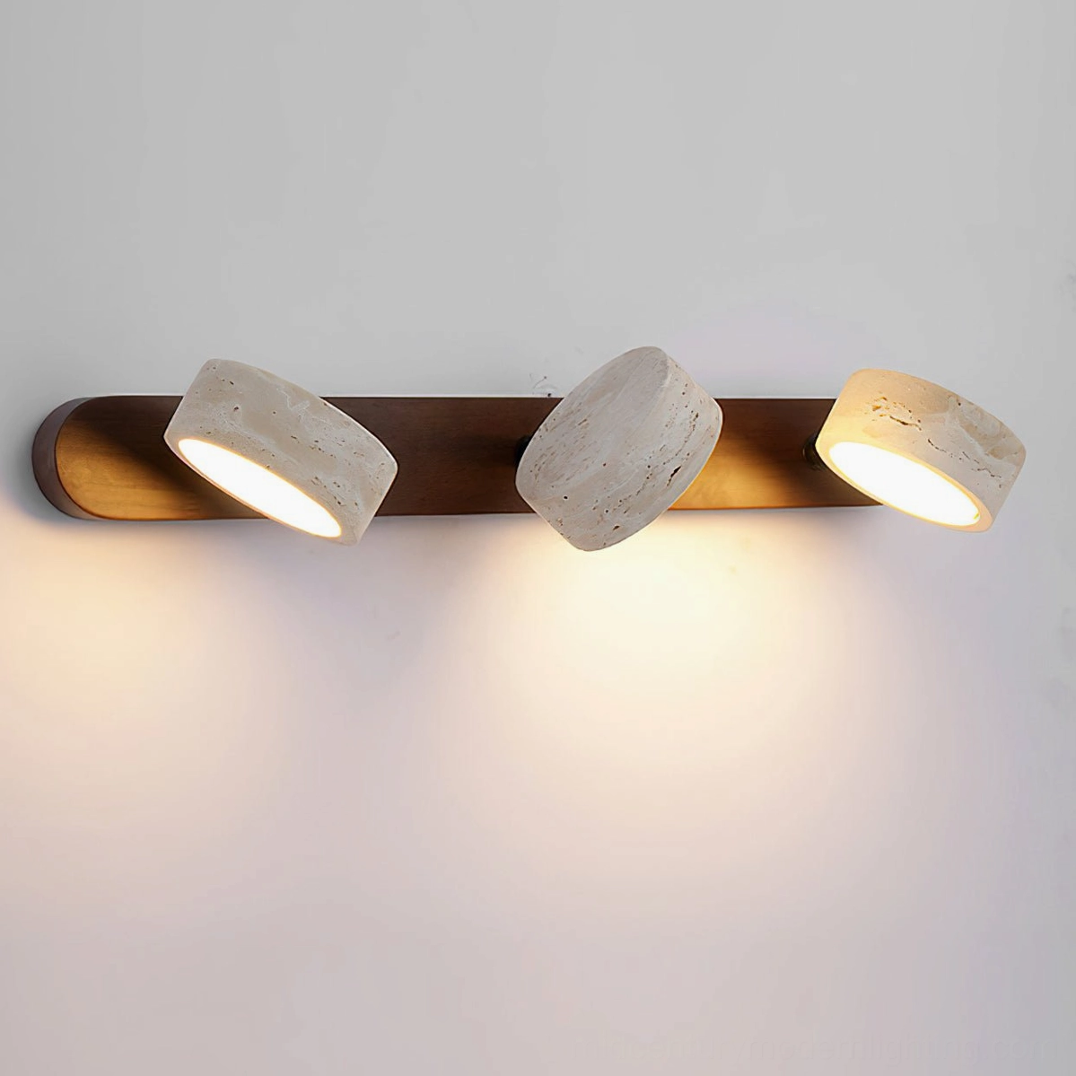 Elias travertine wall lamp product hero shot all configurations 2 3 4 heads
