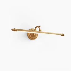Ellesmere brass wall sconce with etched floral backplate and reeded linear bar, studio front view
