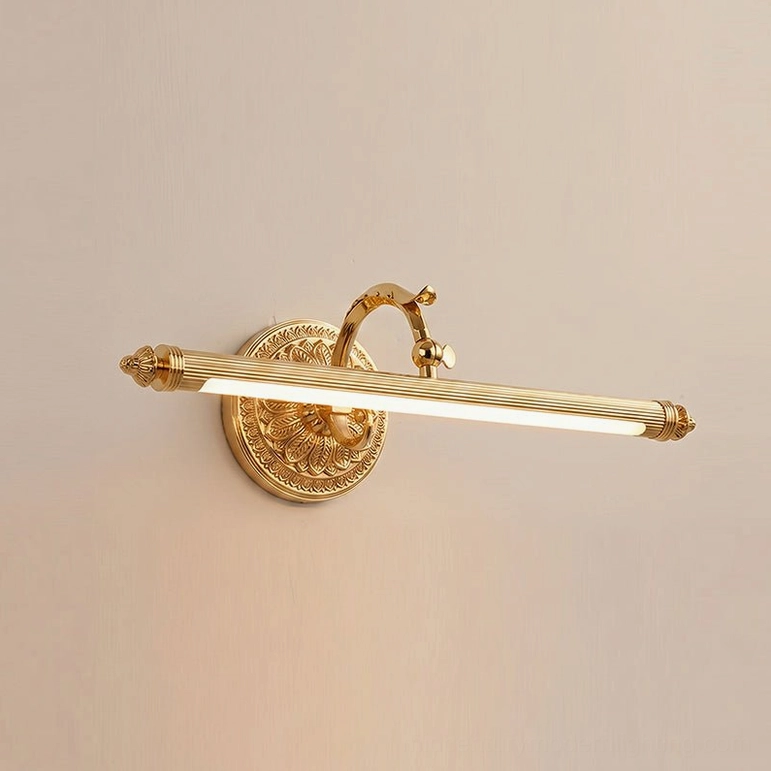 Ellesmere compact brass wall sconce in polished brass finish, architectural product photography