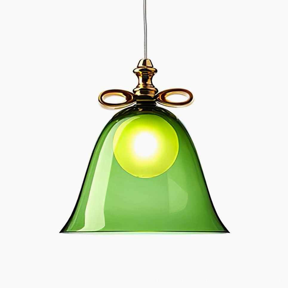 Emerald green and white bell pendant contemporary color design