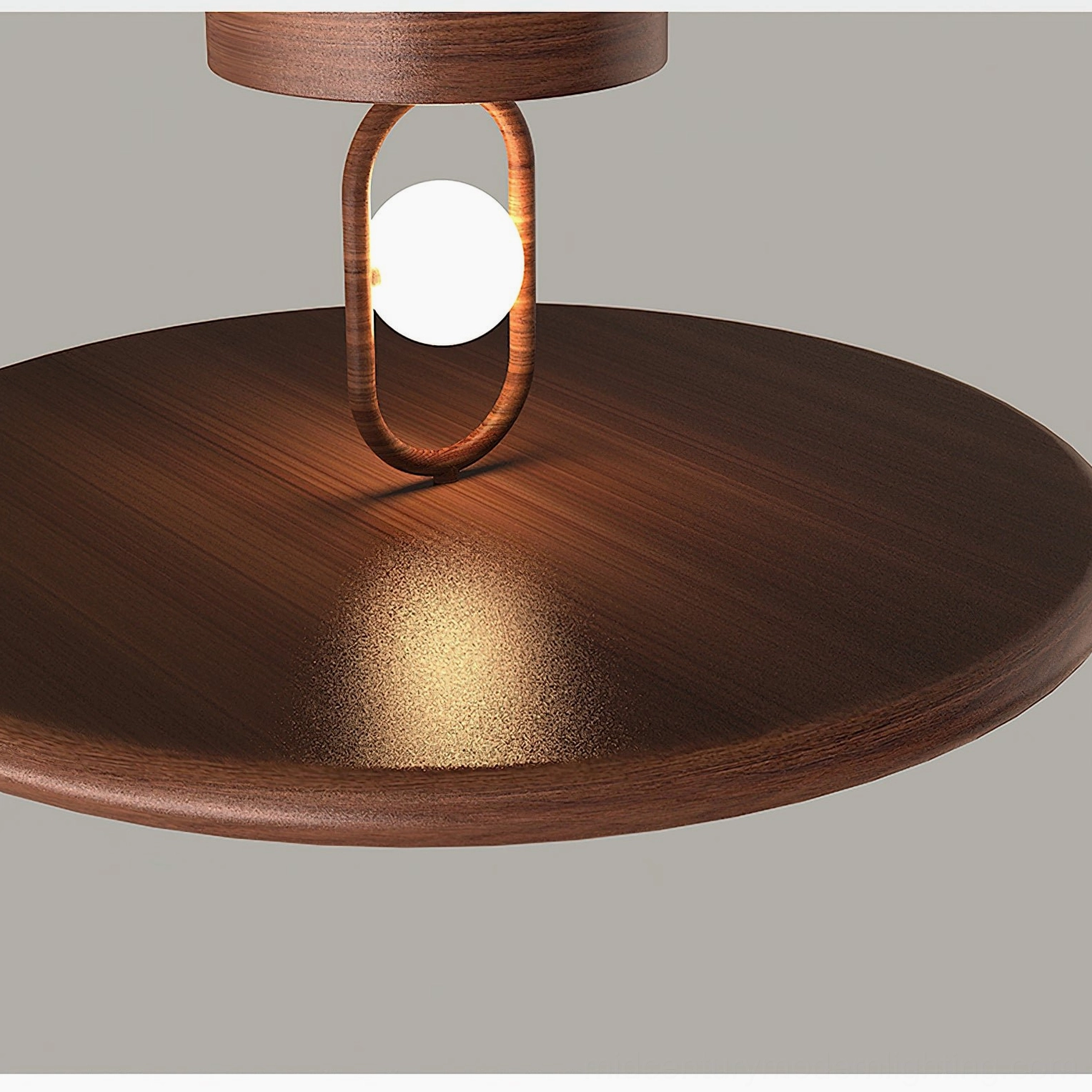 Envostar mid-century modern ceiling light with walnut finish showing architectural globe design detail