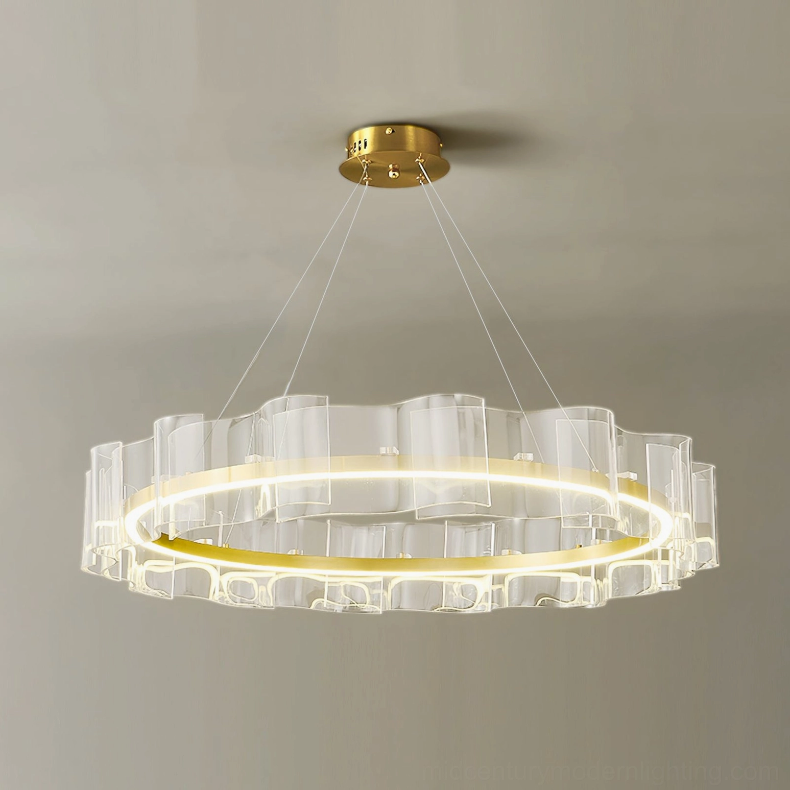 Evette Wave Chandelier remote control dimming feature with stepless brightness adjustment