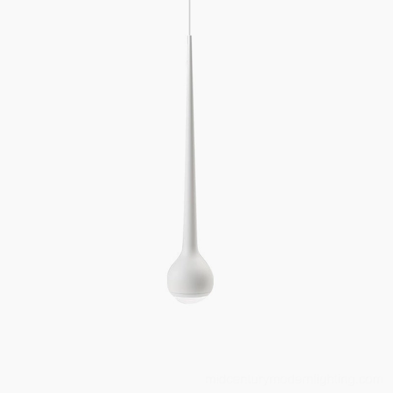 Chrome finish teardrop pendant light in minimalist modern residential room