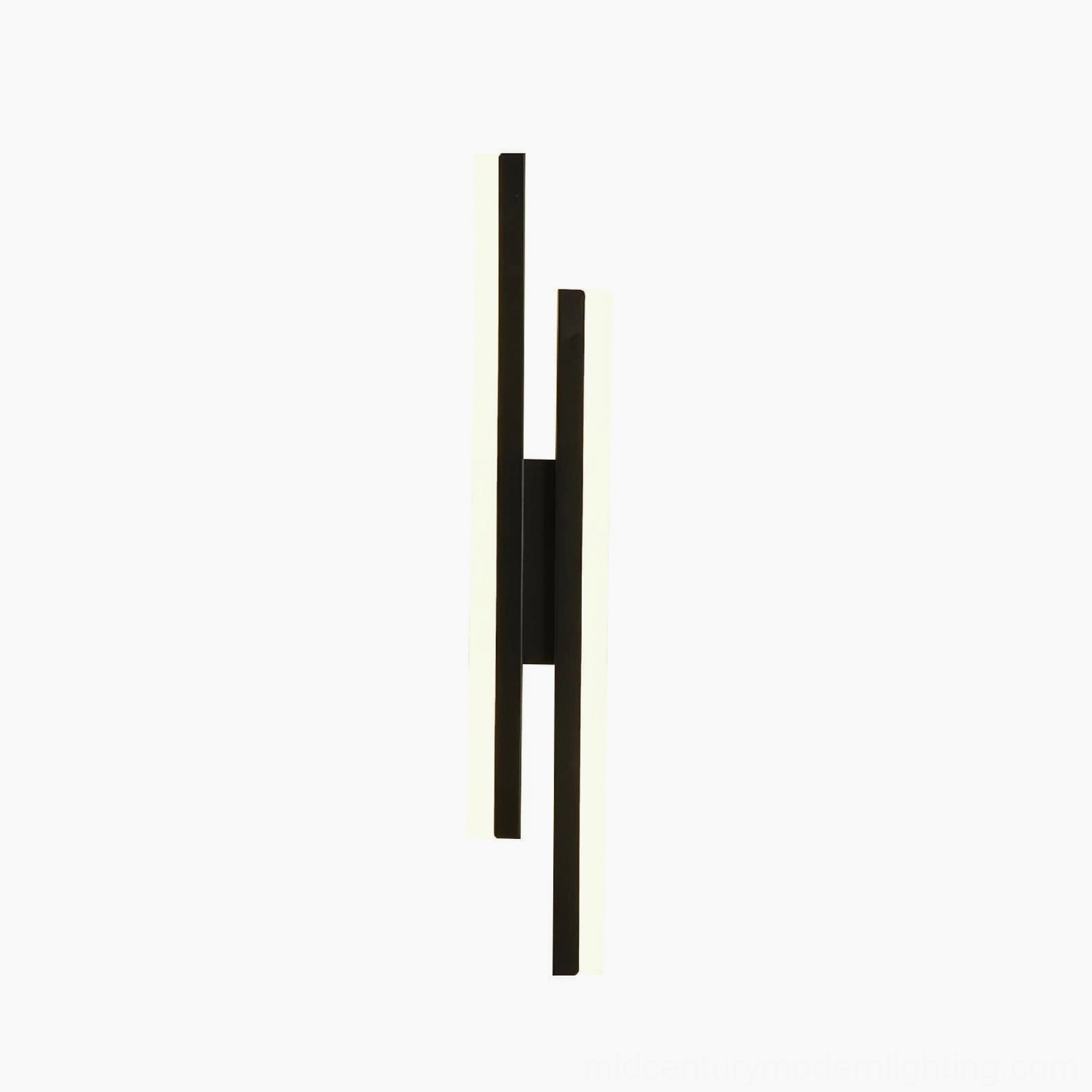 Fallon geometric wall lamp showcasing minimalist aesthetic and dual-tube LED lighting design