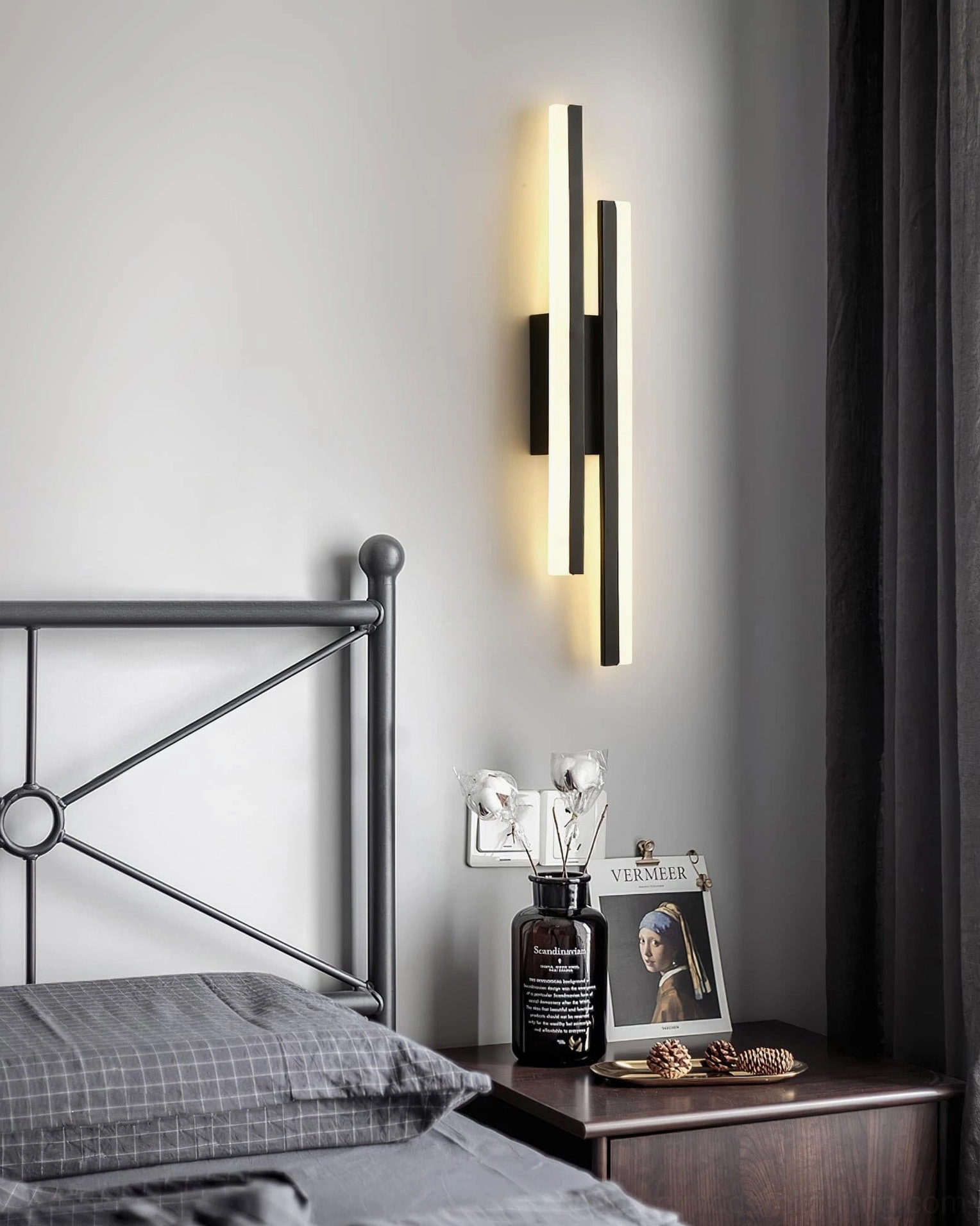 Installation perspective of Fallon wall-mounted sconce in contemporary home interior design