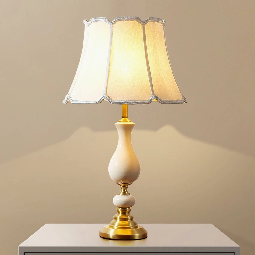 Fangio ceramic lamp in contemporary interior setting with modern furnishings