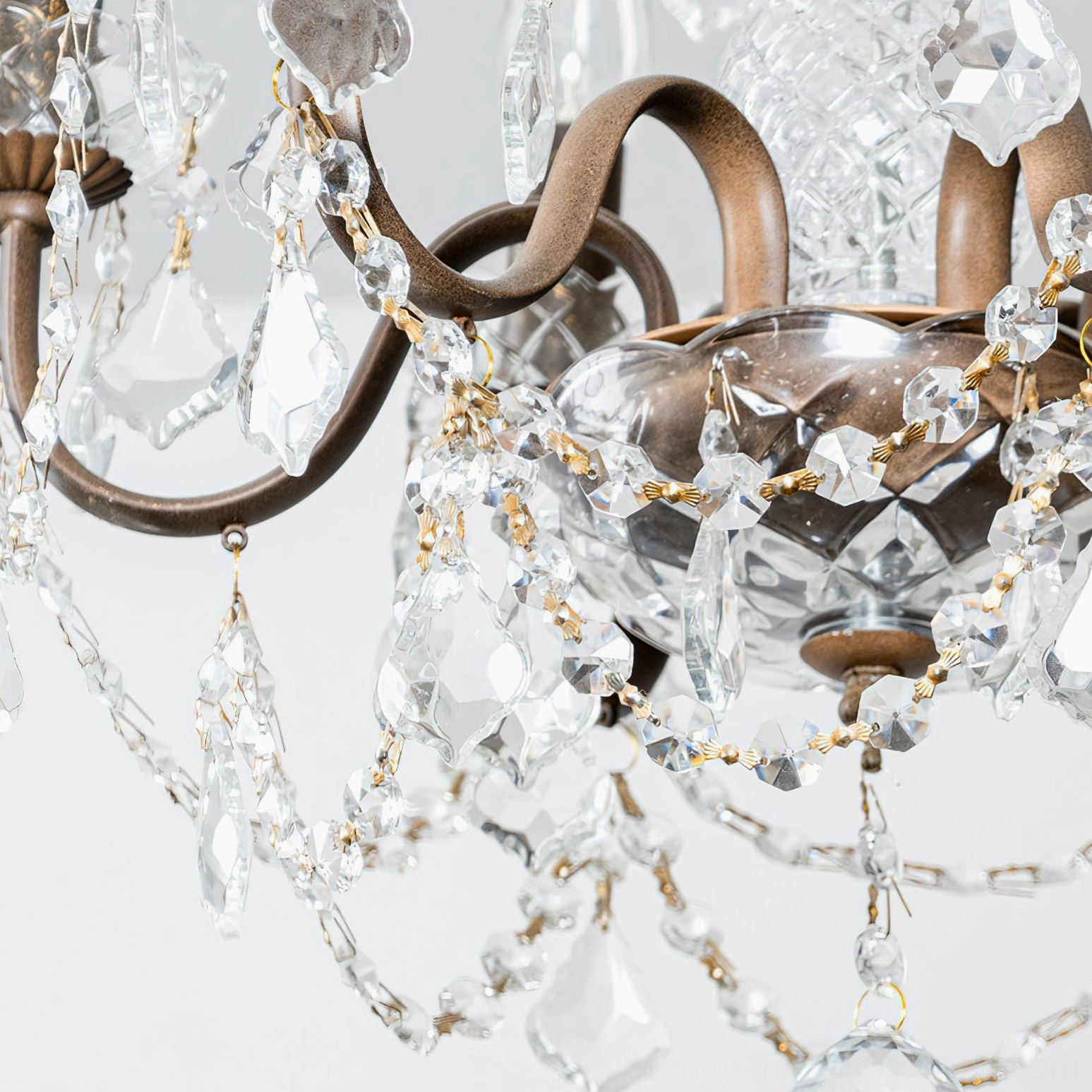 Fauna crystal chandelier with warm Edison bulb illumination showing vintage-inspired crystal luxury design in interior setting