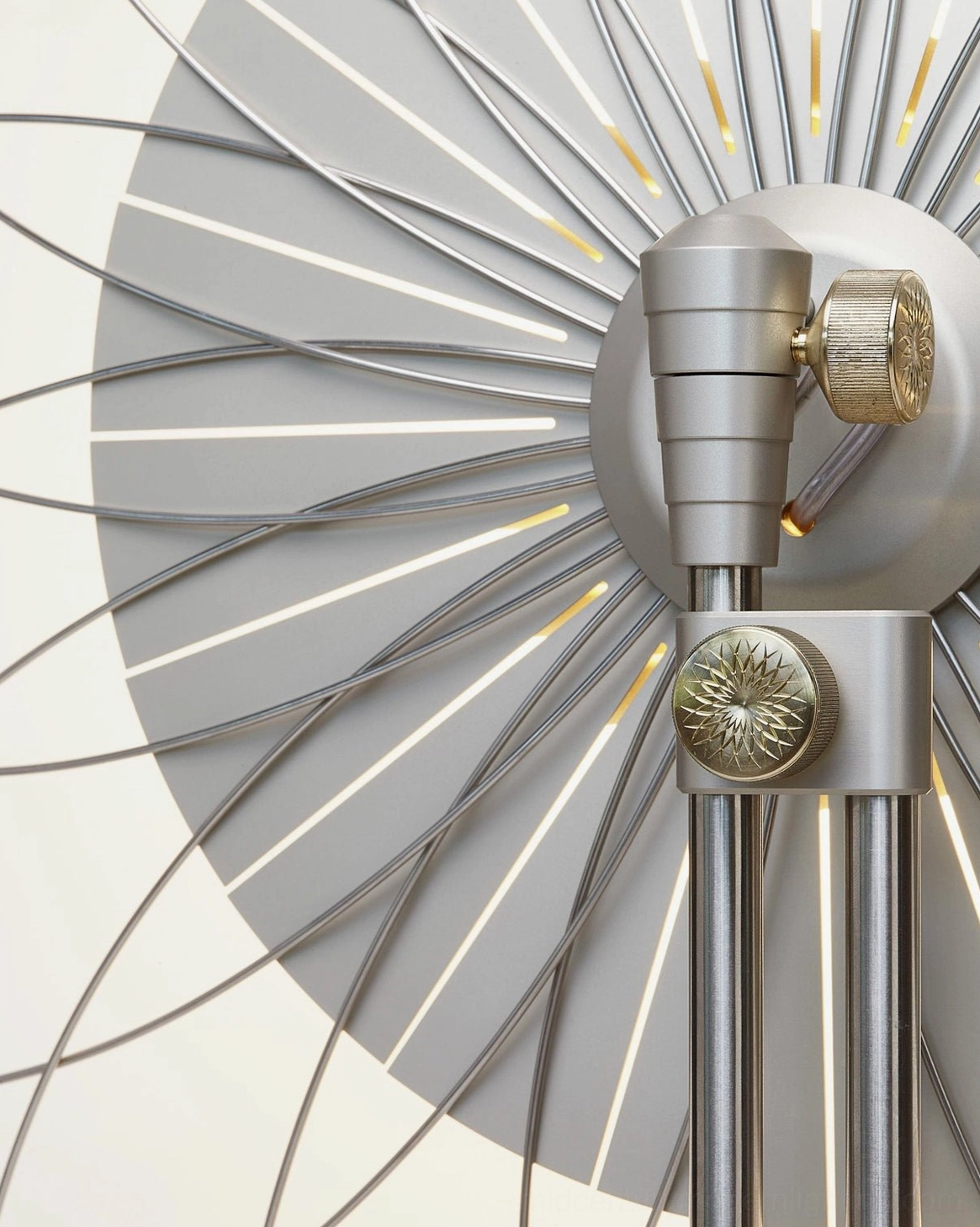 Filigree floor lamp showing 160cm height dimension with delicate metal lattice framework