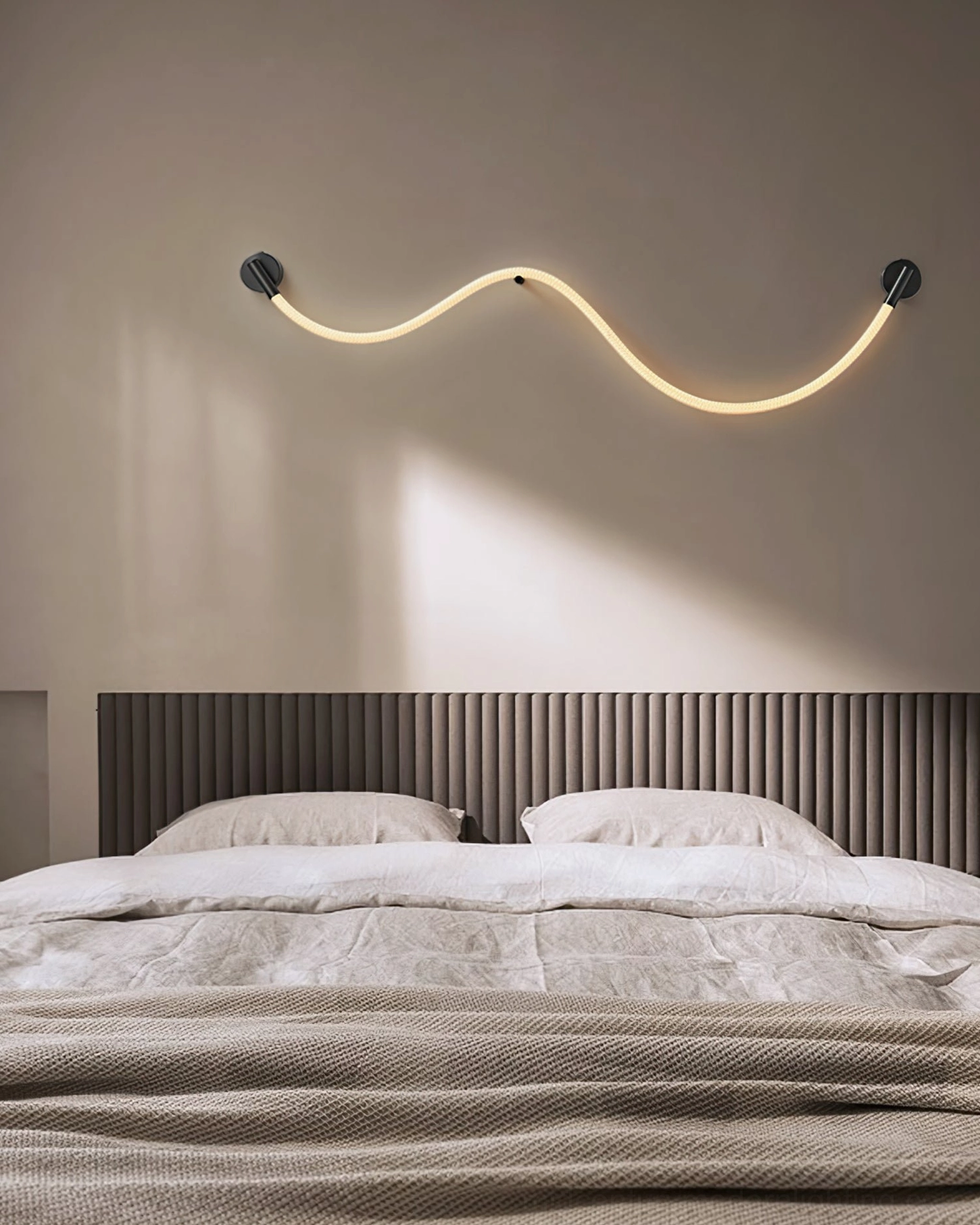 Flecto Tube wall lamp ambient lighting application showing glow quality and interior ambiance creation