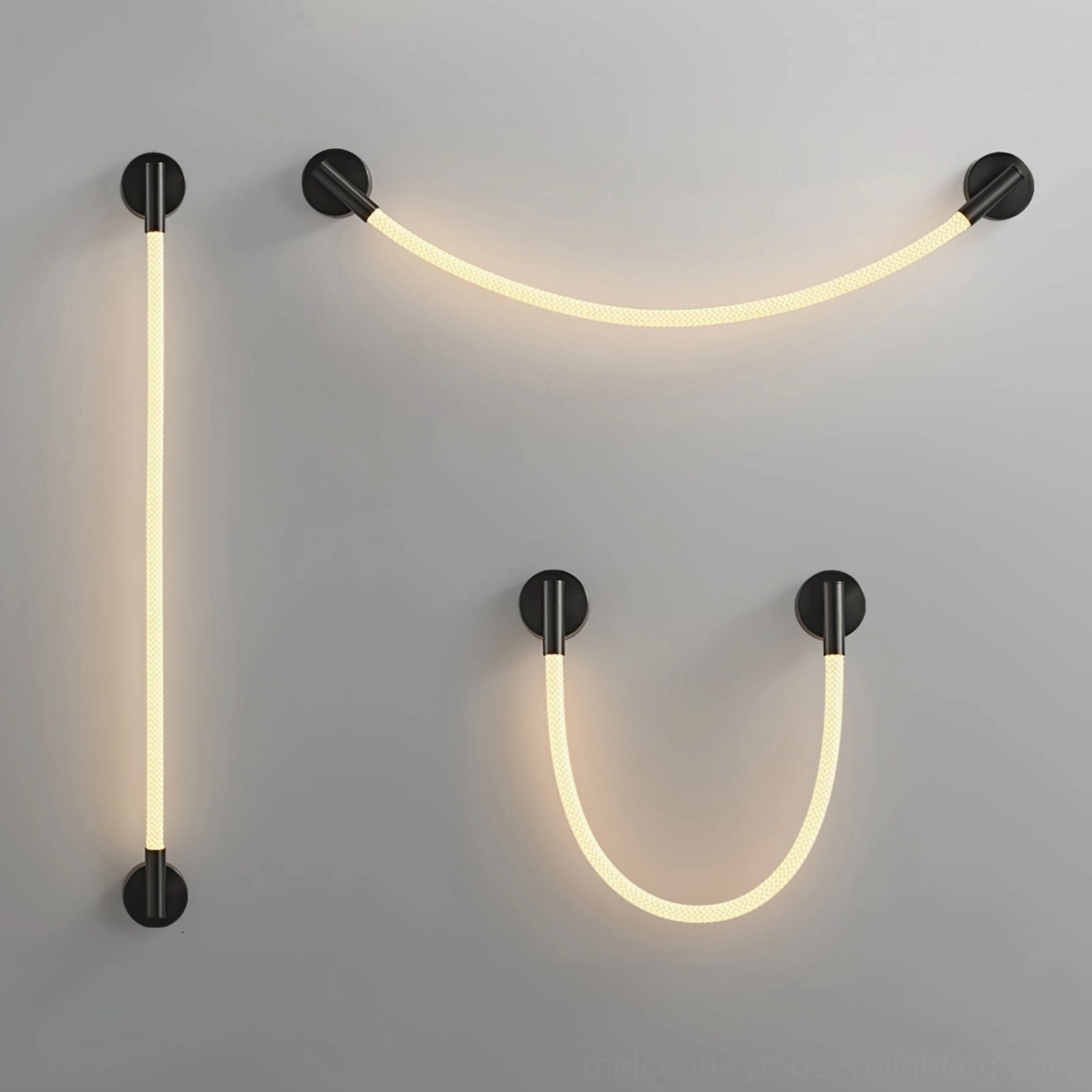 Flecto Tube wall lamp finish quality showing brushed metal hardware and texture detail