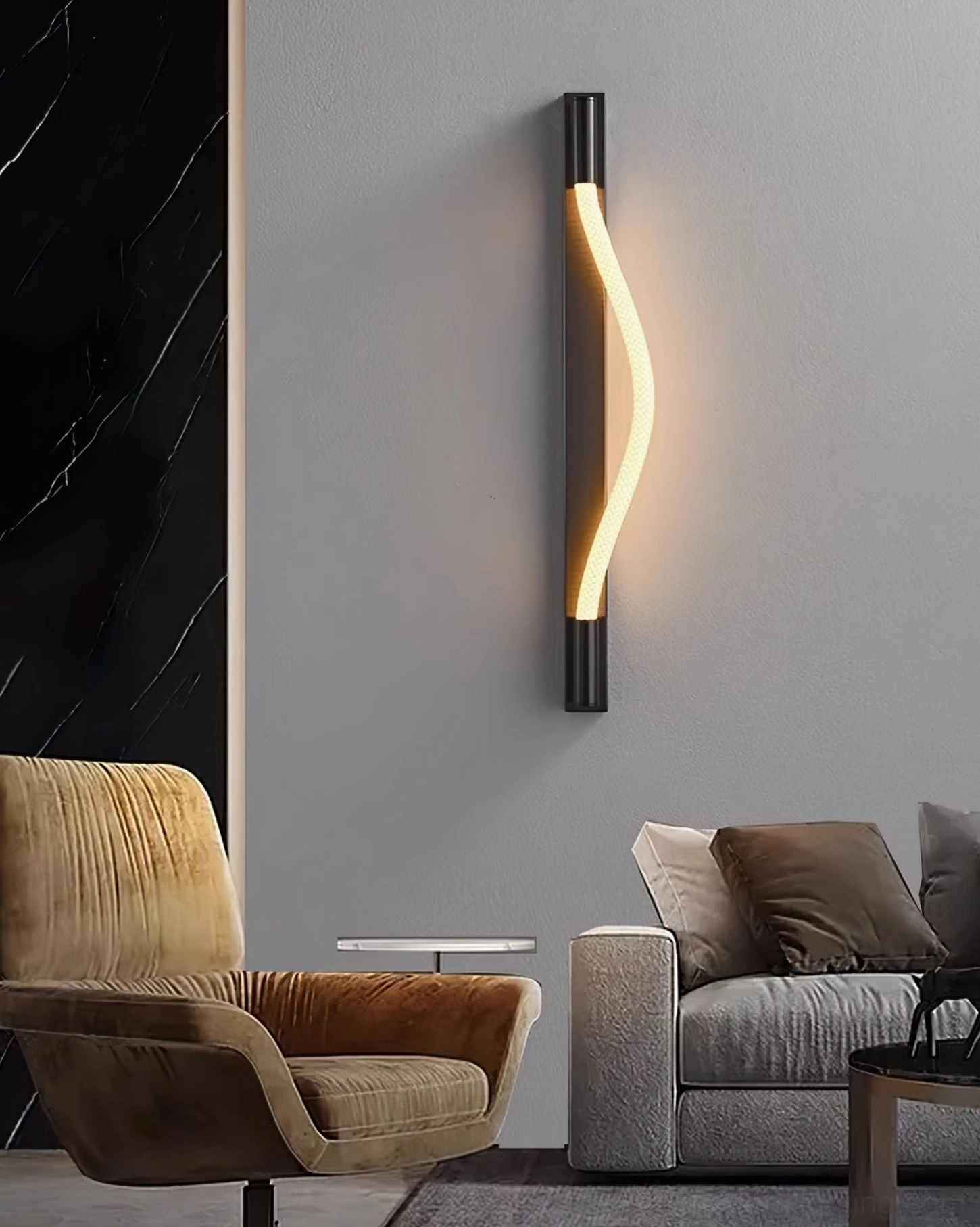 Flecto Tube wall lamp installed in interior space showing versatile styling and ambient lighting application
