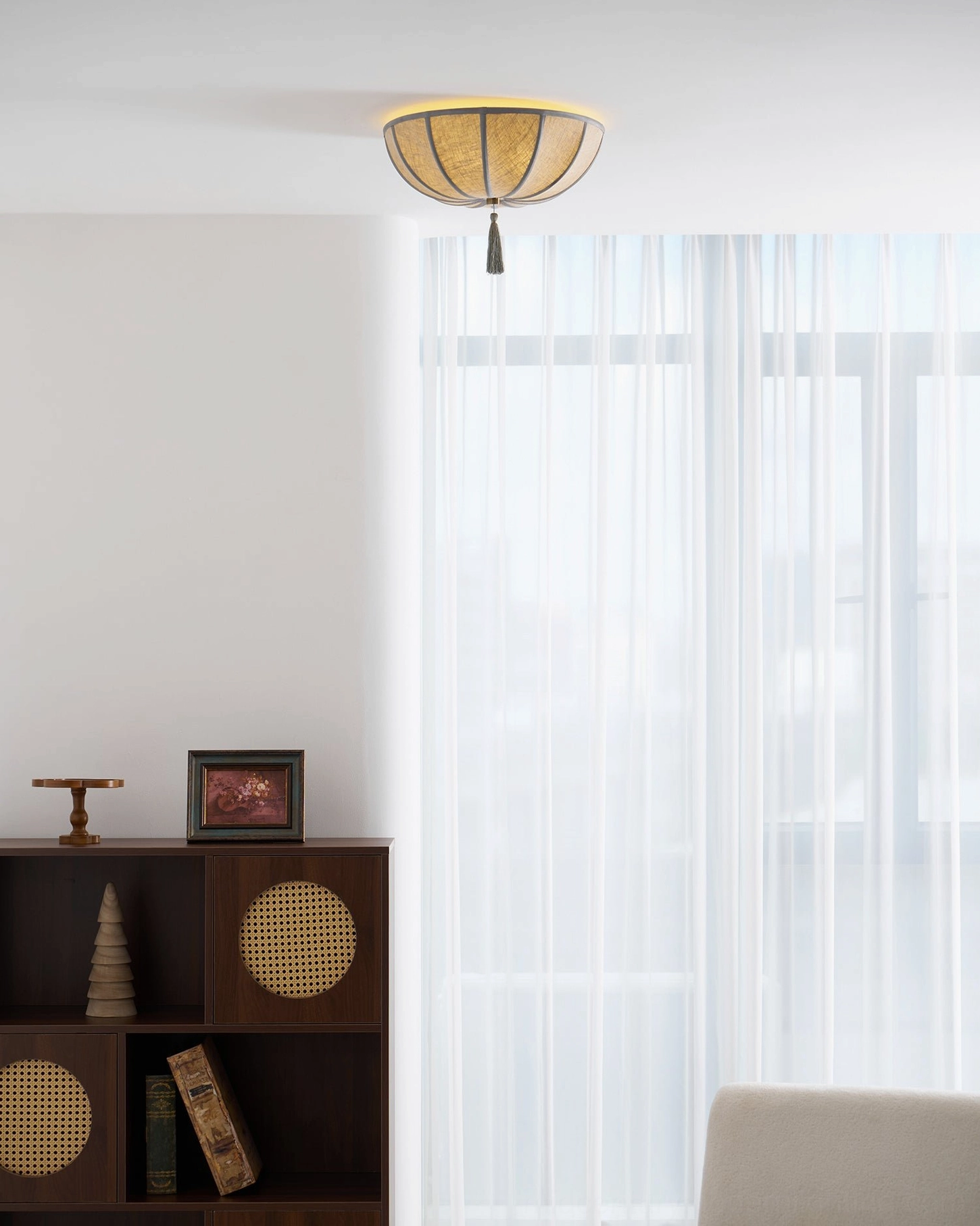 Fleur ceiling light fixture large diameter version in spacious modern interior setting