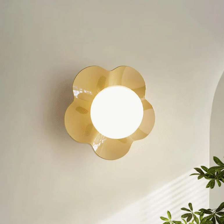 La Fleur wall lamp yellow variant soft warm illumination botanical form
