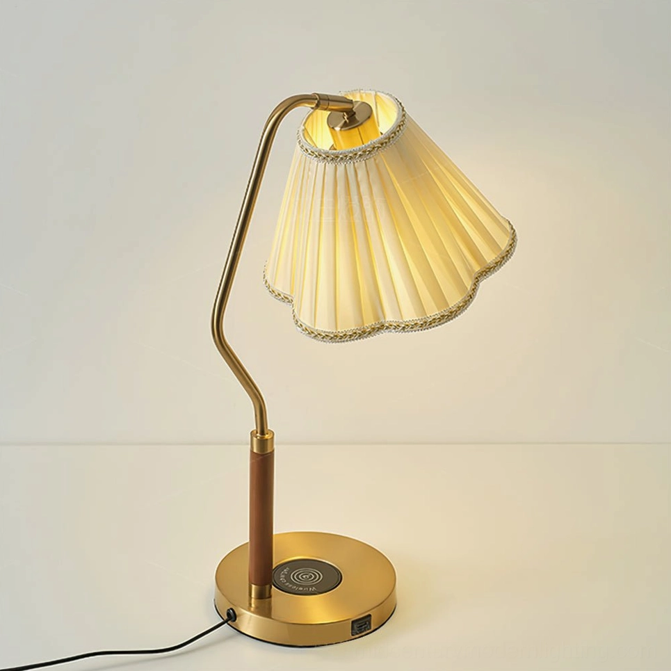 Florentine fabric table lamp, elegant lighting for mid-century modern decor