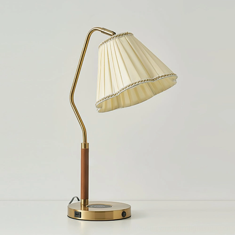 Florentine pleated lamp on stand, studio product photography, full view