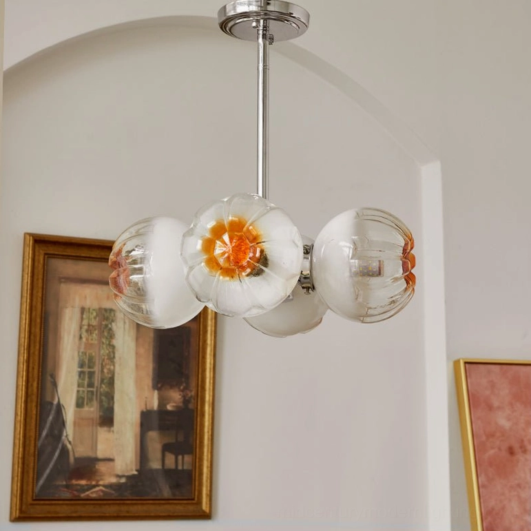 Flower Bud Chandelier suspension rod and canopy system with adjustable mounting hardware
