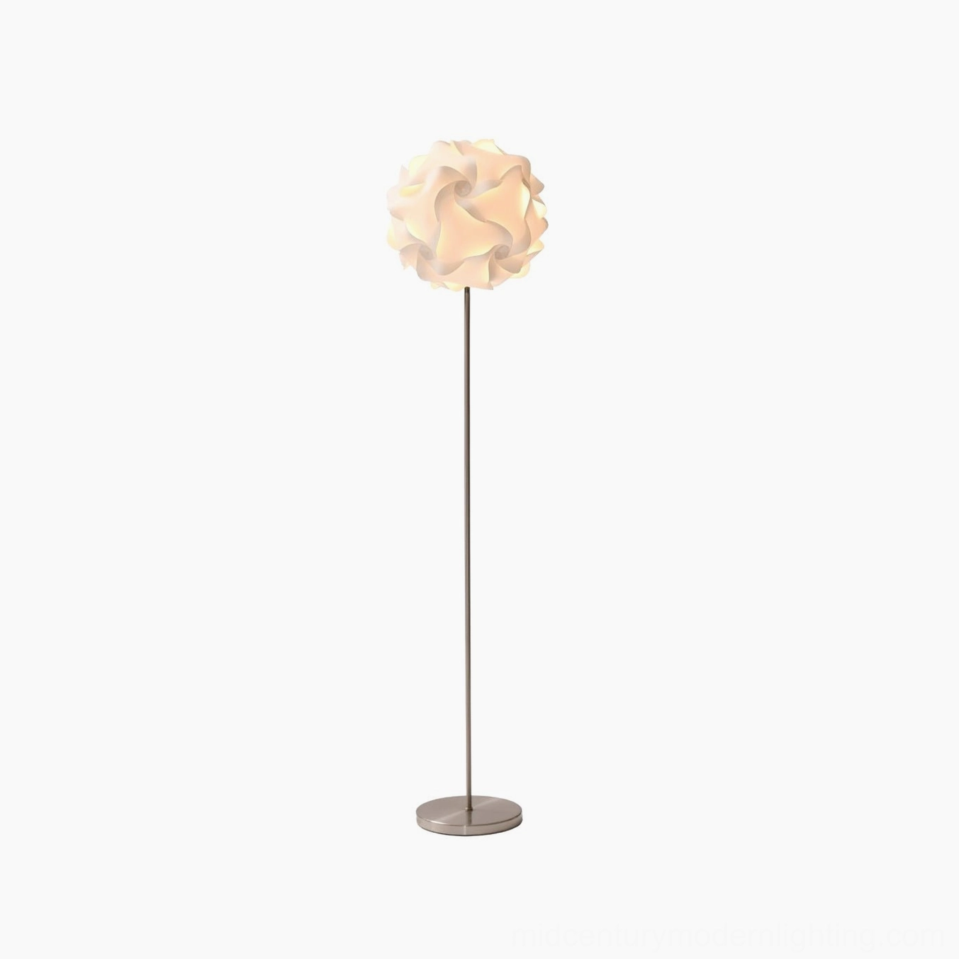 Flower floor lamp close-up detail showing organic shade design and quality materials
