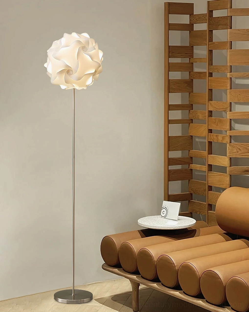 White flower floor lamp interior design styling modern home decoration ideas