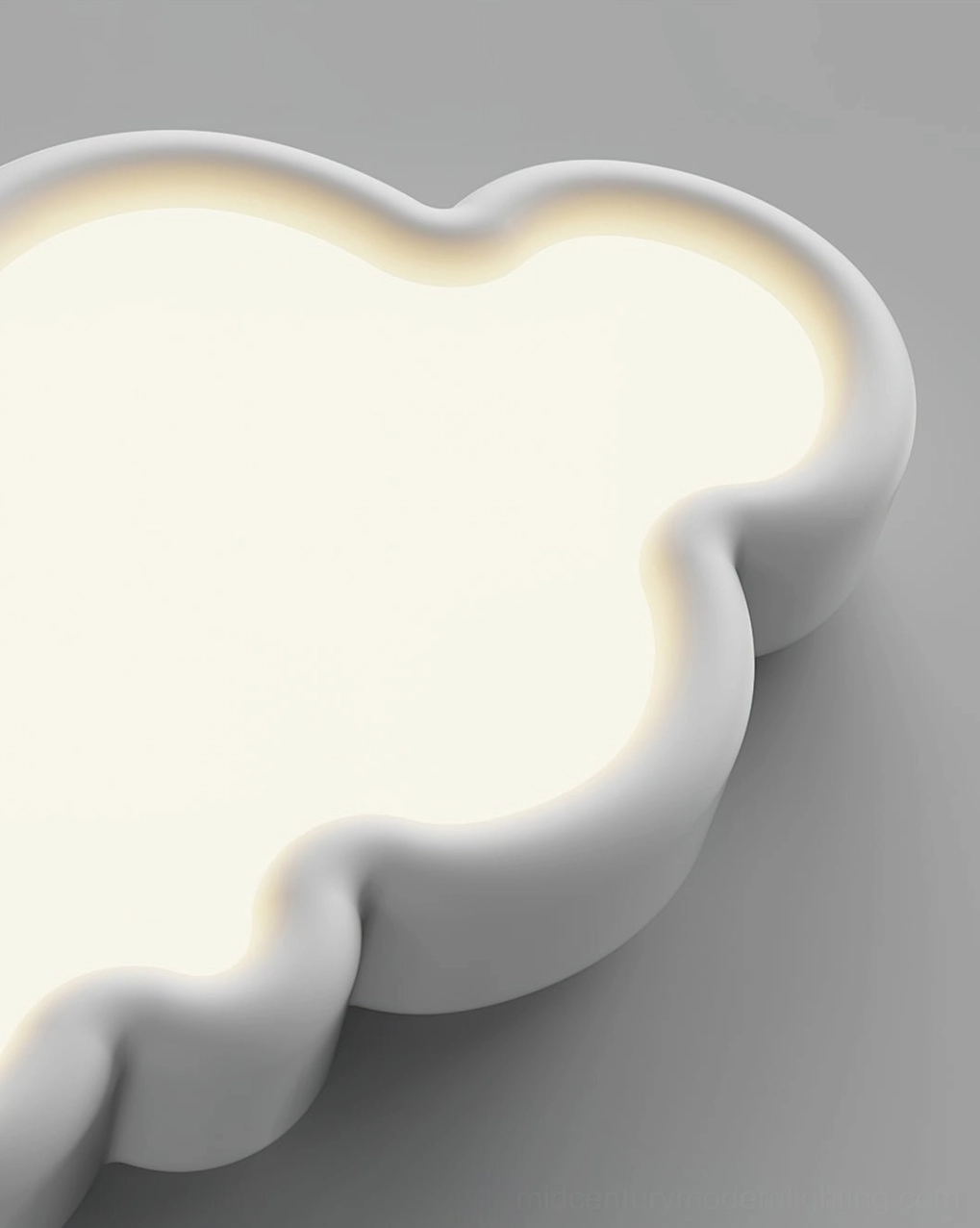 White cloud ceiling light fixture low-profile flush mount installation detail
