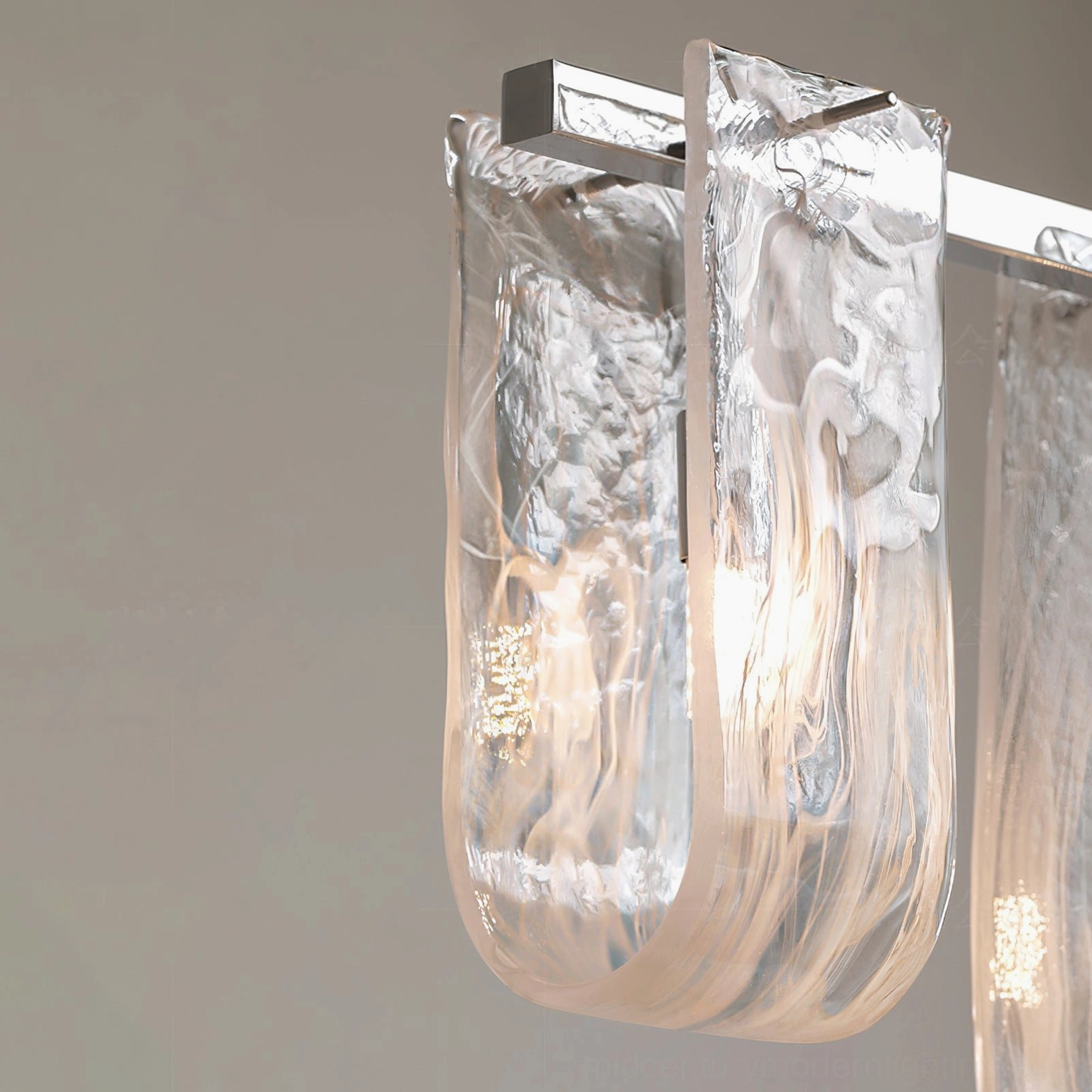 Fontaine cascading glass chandelier 13-light configuration showing full sculptural composition and organic form