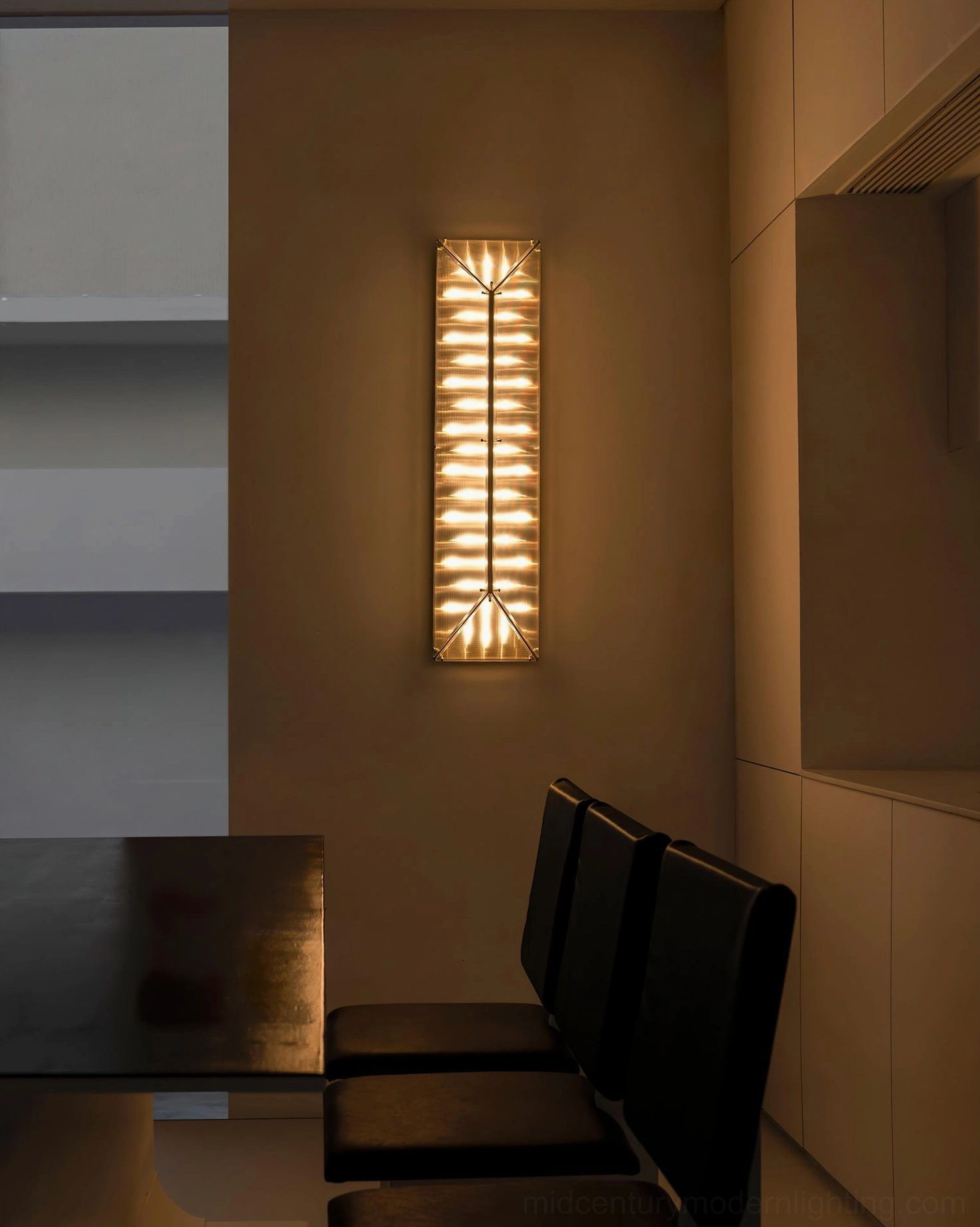 Fragment wall lamp chrome finish pleated diffuser modern living space
