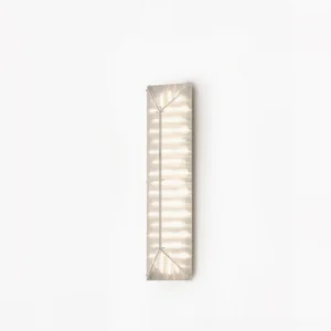 Fragment minimalist wall lamp frontal view pleated glass geometric design
