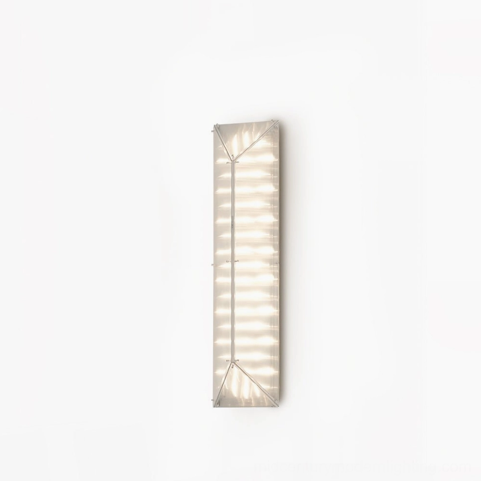 Fragment minimalist wall lamp frontal view pleated glass geometric design