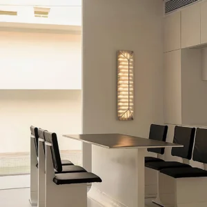Fragment wall lamp installed modern dining room ambient warm lighting