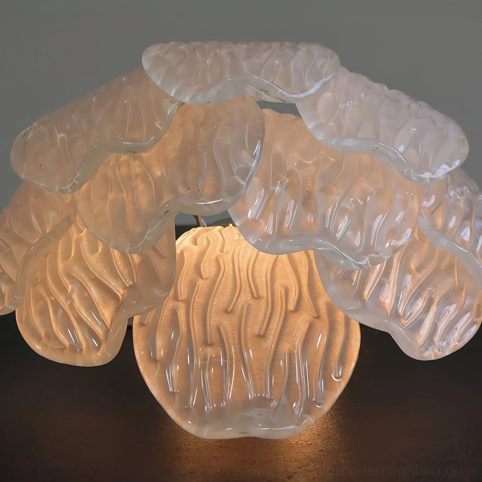 Frosted petal wall sconce nickel finish metal base with frosted glass petal form artistic design