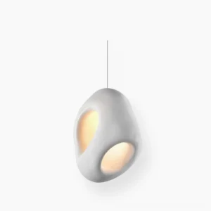 Fulvia organic pendant lamp white matte finish front studio view mid-century modern lighting