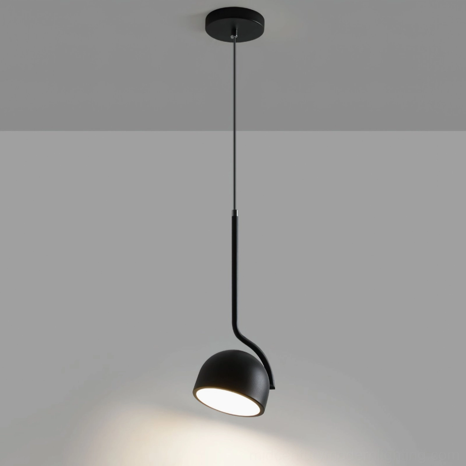 Furoku black modern pendant lamp, contemporary minimalist ceiling fixture for home decor