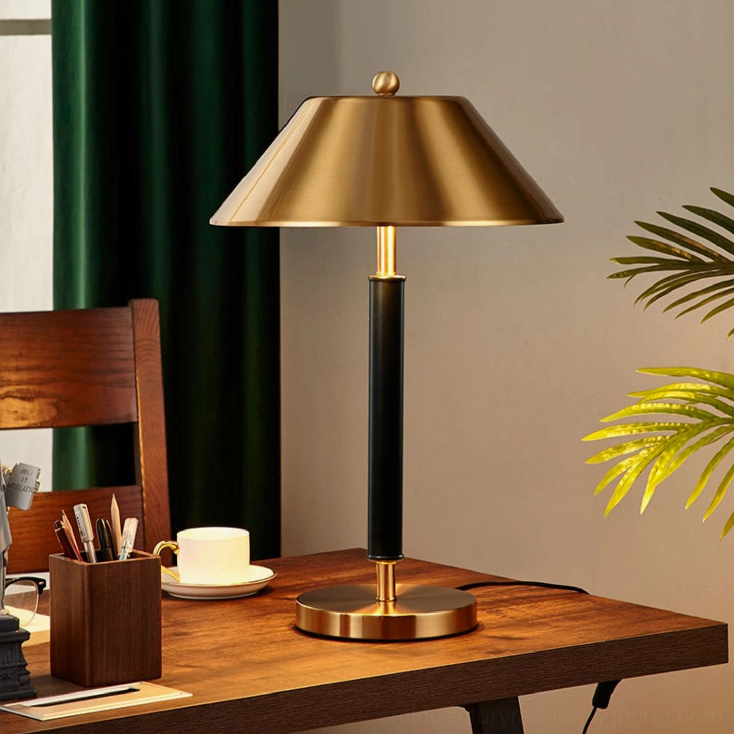 Contemporary futurist table lamp architectural design, luxury minimalist lighting fixture